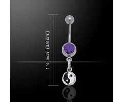 Yin Yang zilveren navelpiercing