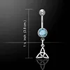 Keltische Triquetra navelpiercing zilver Topaas