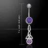 Keltische Triquetra navelpiercing zilver Amethist