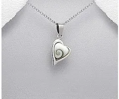 Hartje zilver met Shiva schelp