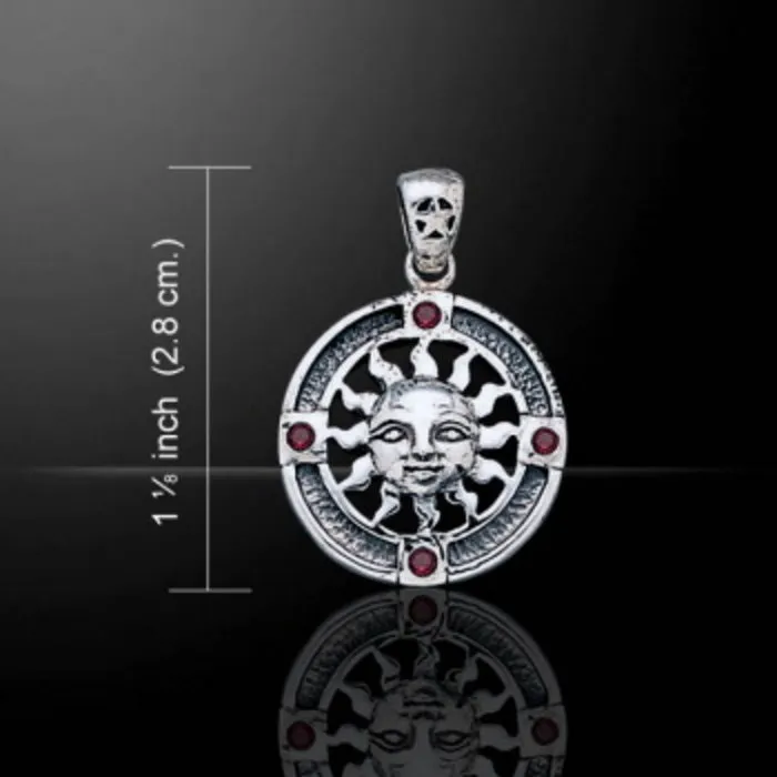 Hanger zon met edelsteen - Granaat