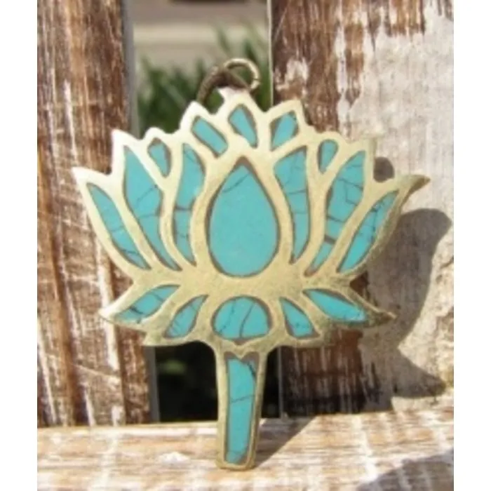 Hangertje Lotusbloem turkoois
