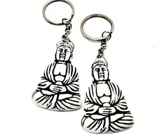 Sleutelhanger Thaise boeddha wit met kaartje