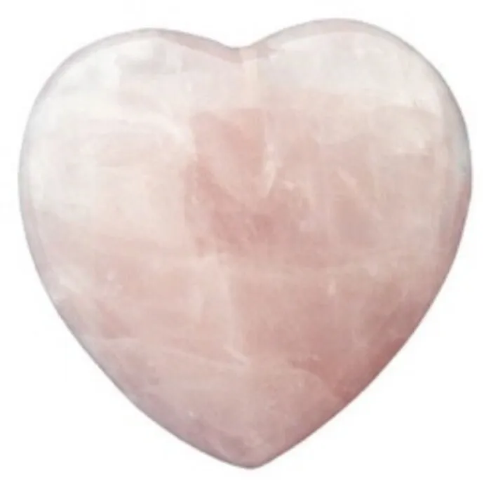 Edelsteen hart rozenkwarts 4 cm gebold