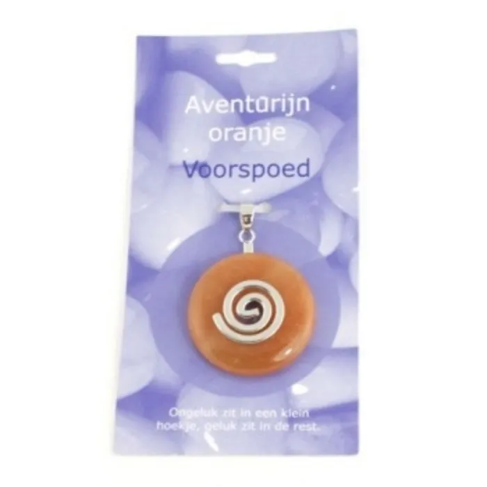 Donut Aventurijn oranje spiraalhanger