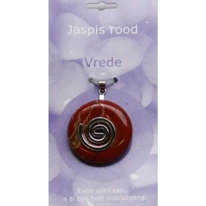 Donut Jaspis rood spiraalhanger