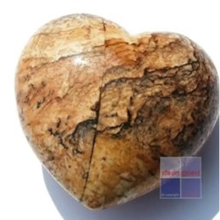 Edelsteen hart jaspis picture 4 cm gebold