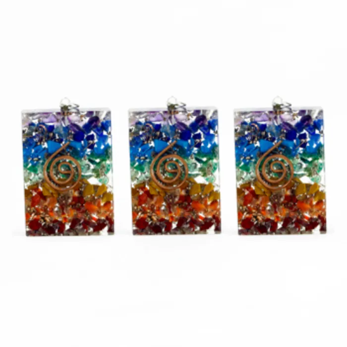 Orgone regenboog vierhoek hanger