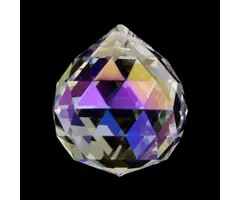 Regenboogkristal bol parelmoer 4 cm