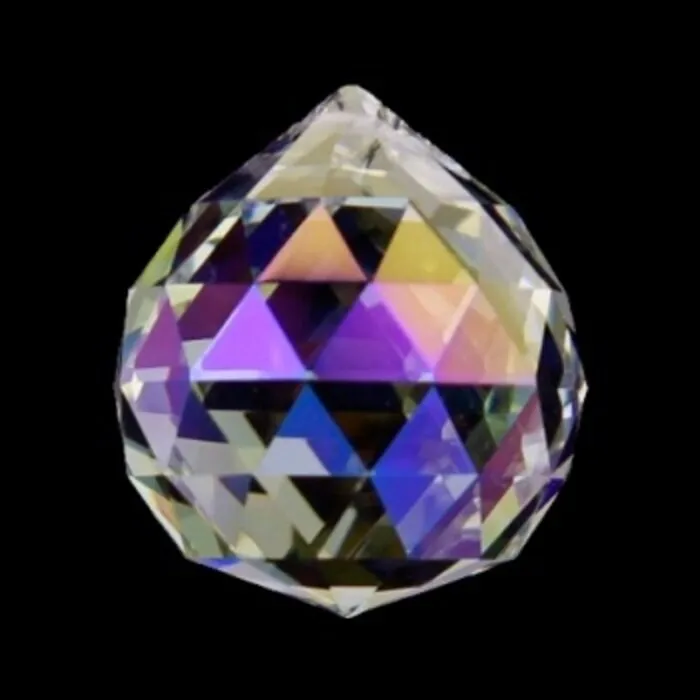 Regenboogkristal bol parelmoer 4 cm