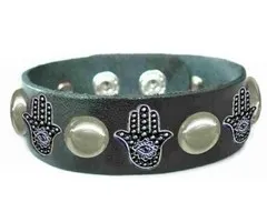 Leren armband hand van Fatima