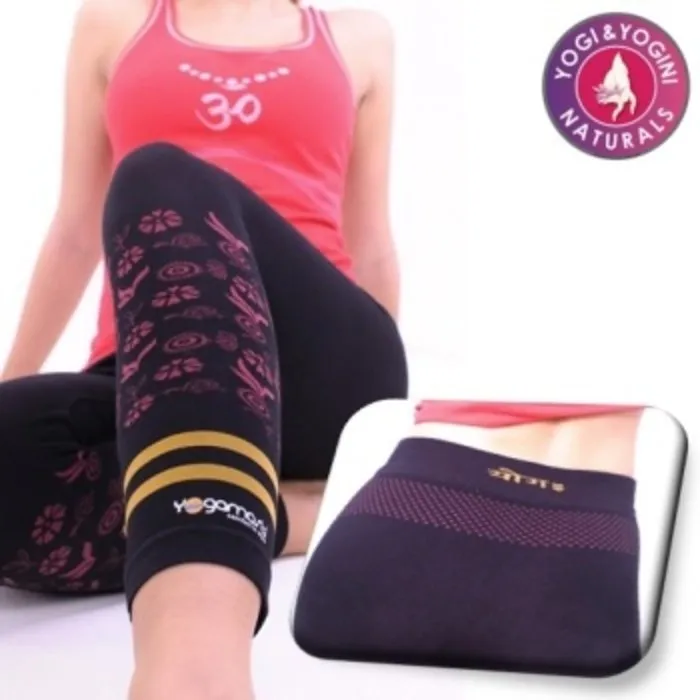 Yoga Broek Hatha Asana Capri Zwart M-L | Naadloze Yoga Broek