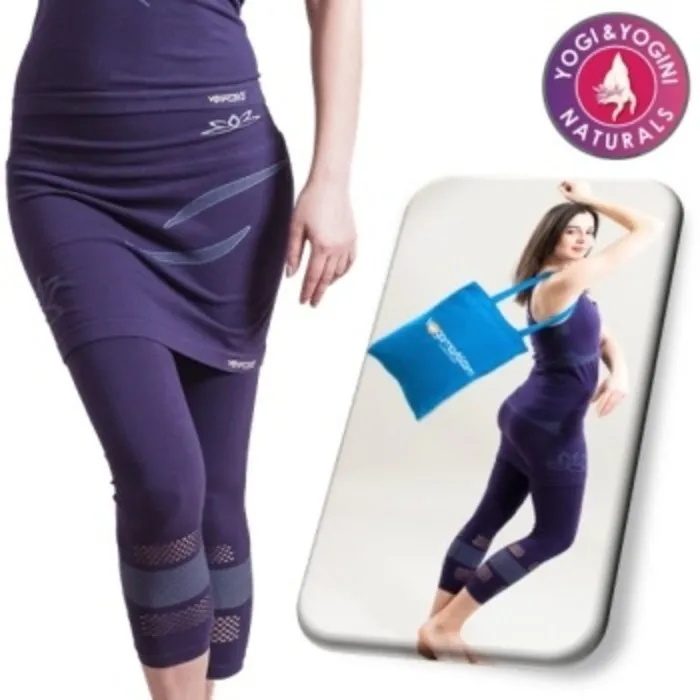 Yoga Broek Lotus Capri Rok Paars S-M | Naadloze Yoga Broek