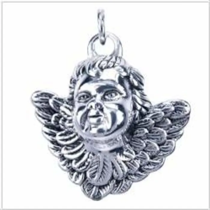 Engel hoofdje zilver hanger