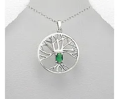 Levensboom met groen zirkonia steentje