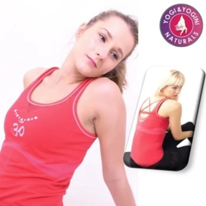 Yoga top mudra mala naadloos rood M-L