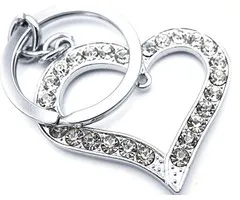 Sleutelhanger hartje met strass steentjes