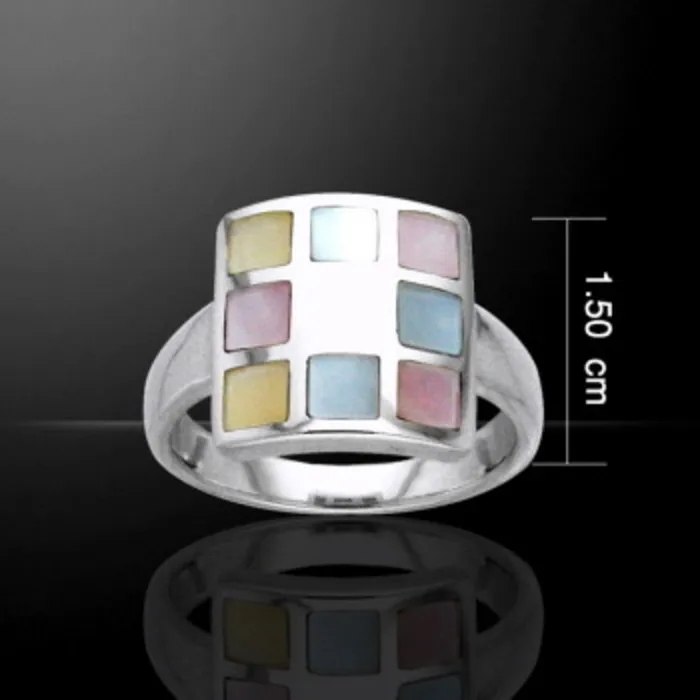 Rainbow ring zilver