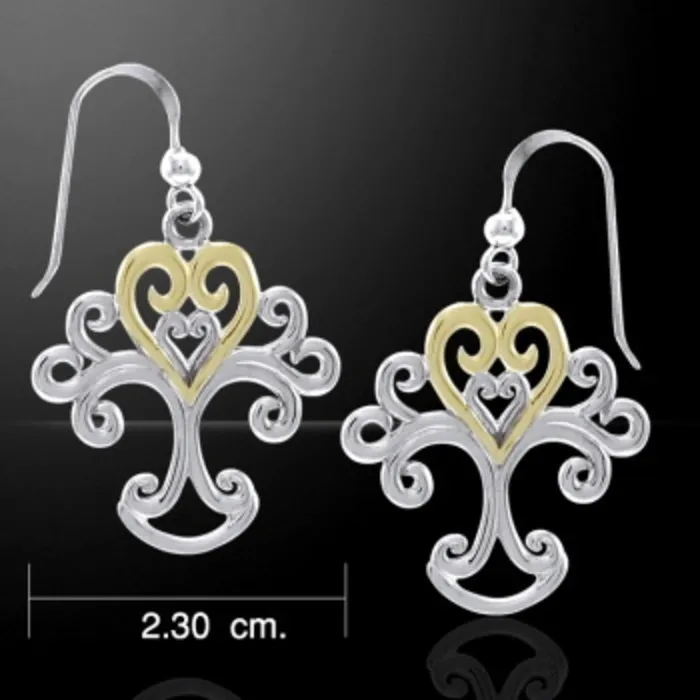 Oorbel levensboom met hart