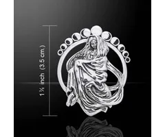 Maangodin hanger van zilver