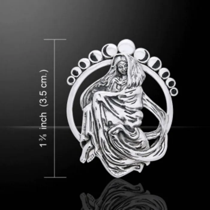 Maangodin hanger van zilver