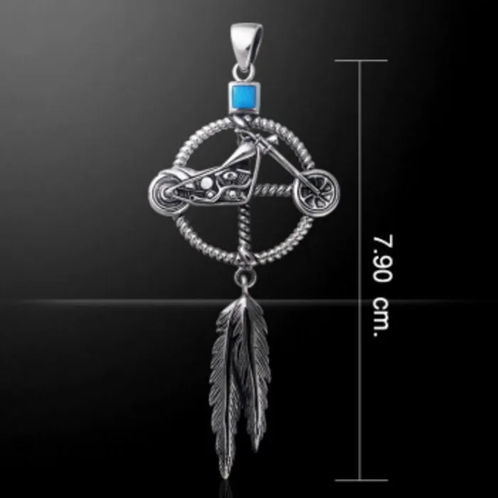 Motor Dreamcatcher Hanger 925 Zilver met Turkoois