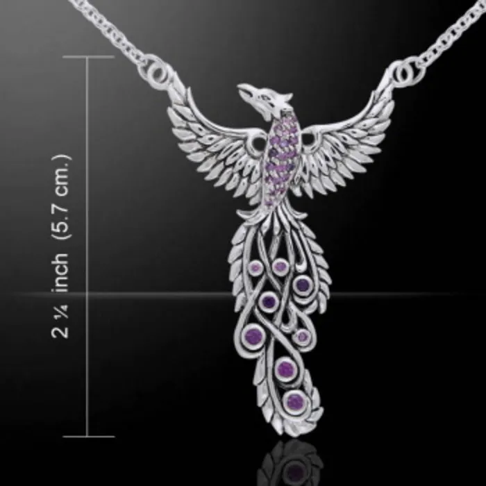 Phoenix herrijst halsketting zilver
