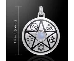 Wereld religies zilveren hanger