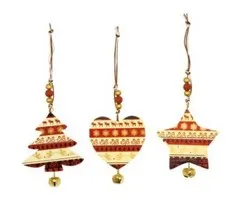 Decor hanger kerst met bel 3 stuks