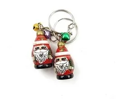 Sleutelhanger kerstman met belletjes