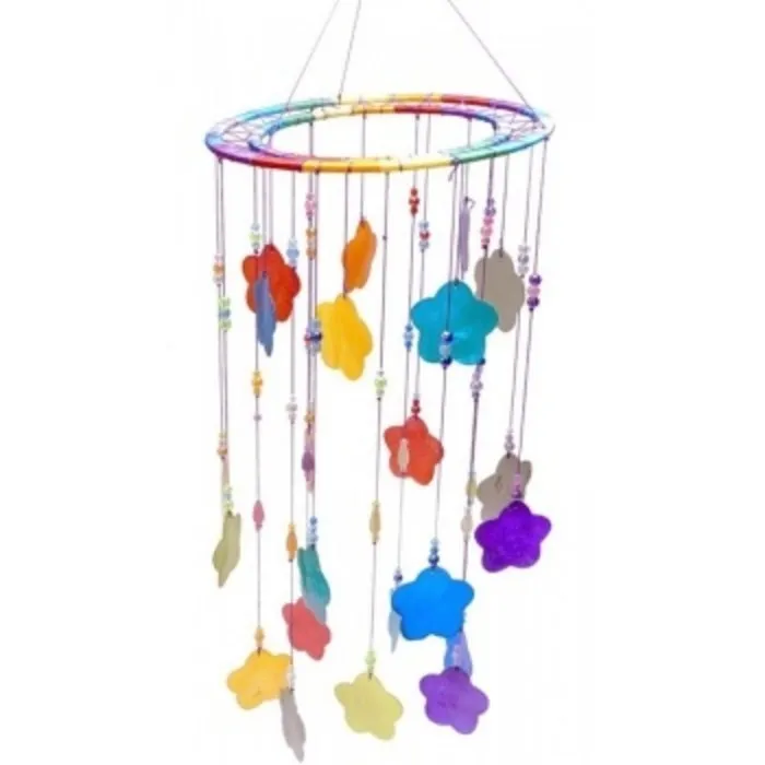 Windmobiel chakra met capiz schelp