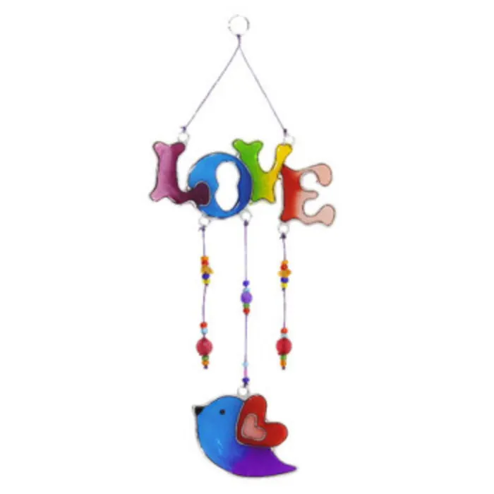Suncatcher LOVE met vogeltje