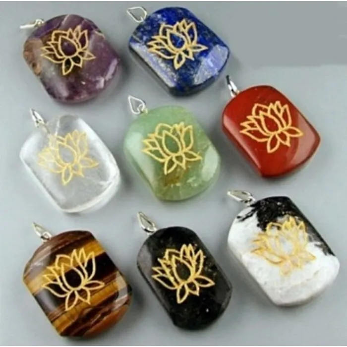 Lotus hanger edelsteen Tijgeroog