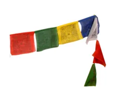 Tibetaanse gebedsvlaggen slinger van 5 vlaggetjes 12 cm