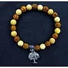 Mala armband rudraksha sandelwood met bedeltje levensboom