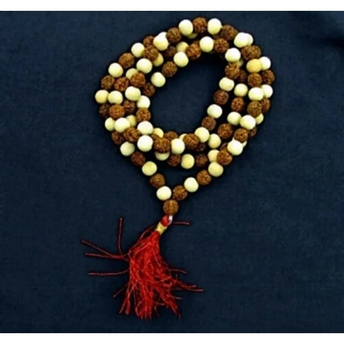 Mala rudraksha en sandelwood