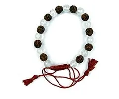 Mala armband rudraksha met bergkristal