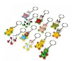 Sleutelhanger hout baby diertje