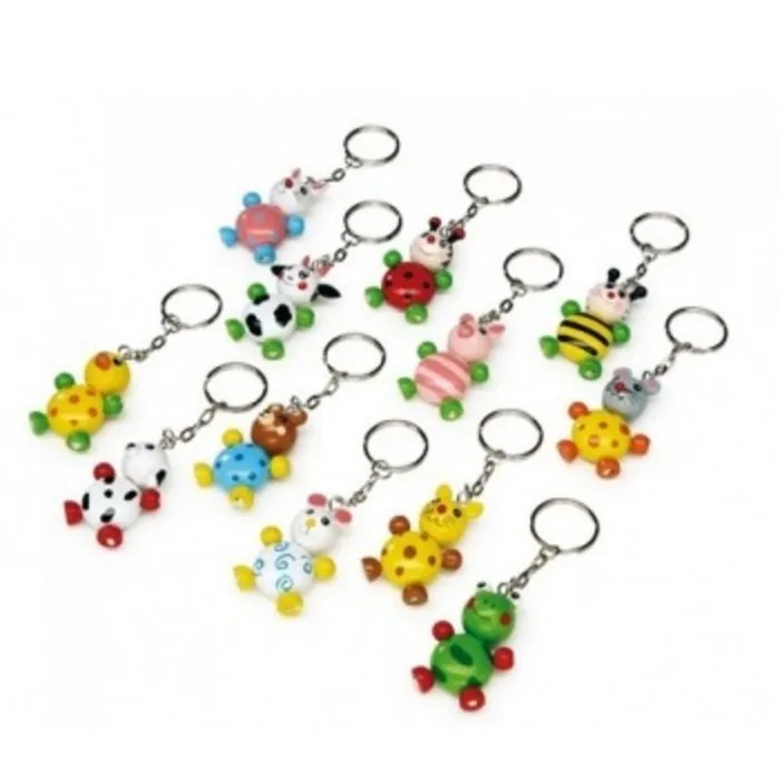 Sleutelhanger hout baby diertje