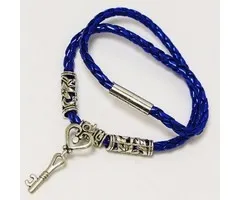 Armband blauw met sleutel