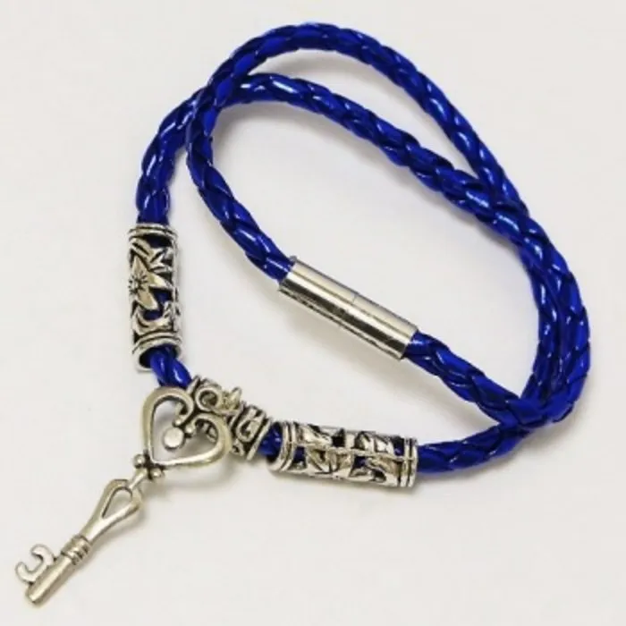Armband blauw met sleutel