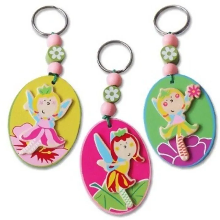 Sleutelhanger hout met elfjes