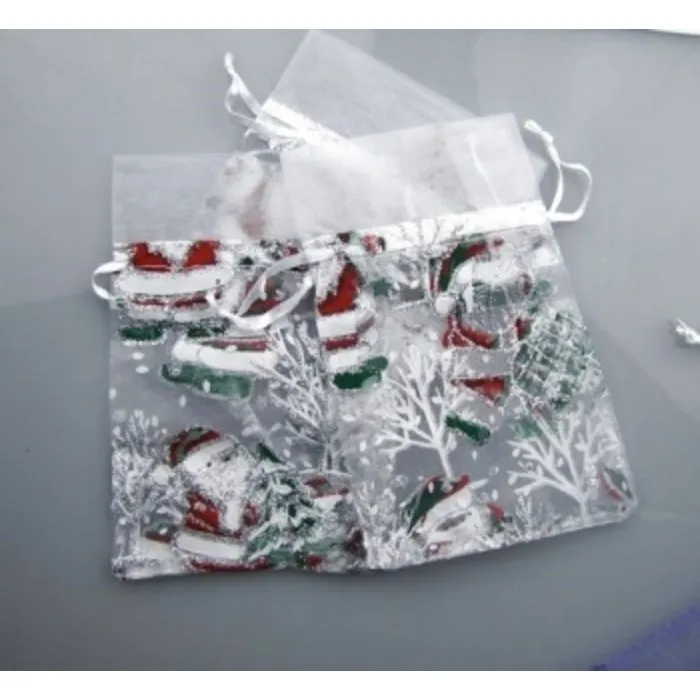 Organza zakje met kerstman
