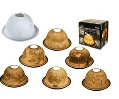 Theelichthouder met kerst tafereel