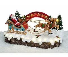 kerst winter scene kerstman met slee