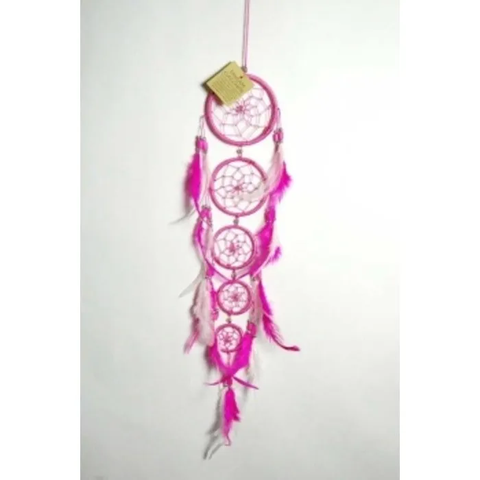 Roze Dromenvanger met 5 Ringen 9 cm