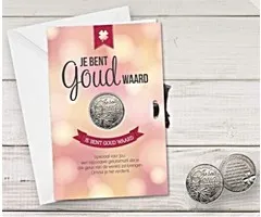 Giftcard geluksmunt je bent goud waard
