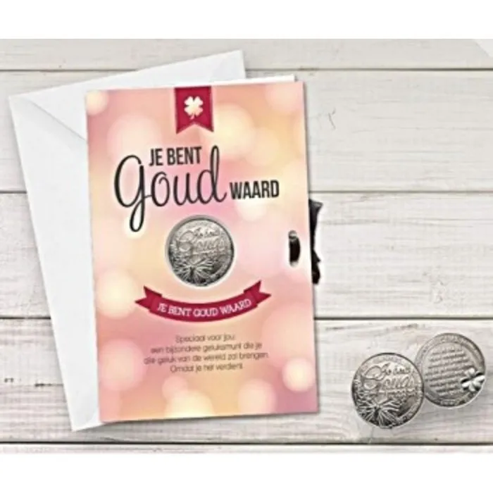 Giftcard geluksmunt je bent goud waard