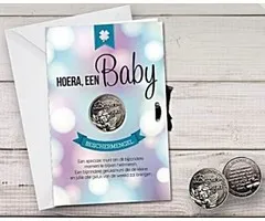 Giftcard geluksmunt Hoera, een Baby