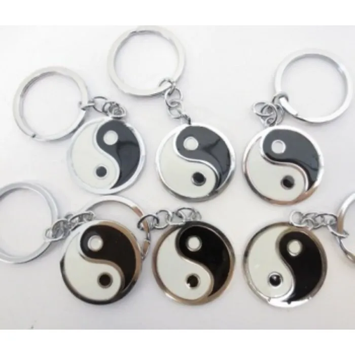 Yin yang sleutelhanger metaal